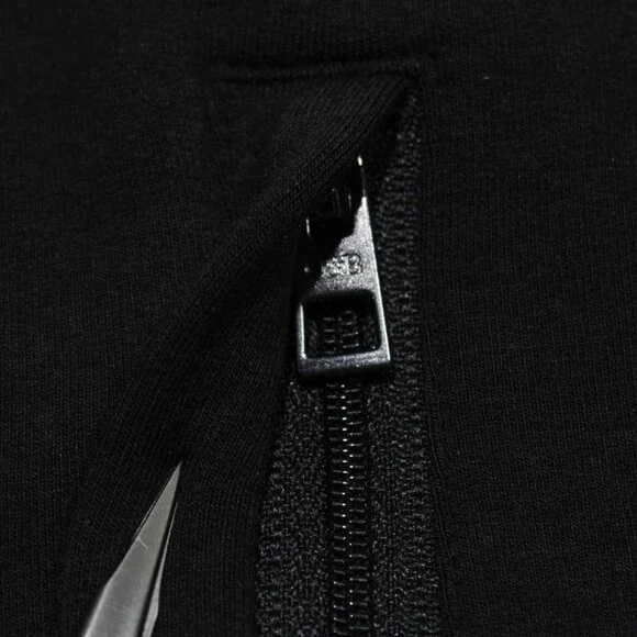 Orchard & Broome NWT Hester Full Zip Sweatshirt Size L Solid Black Cotton Blend